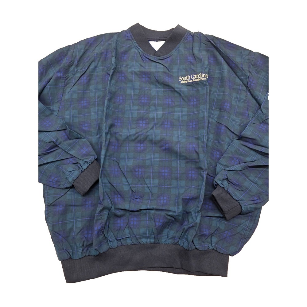 VINTAGE 90s Turfer Mens XXL‎ Windbreaker Pullover South Carolina Tartan Plaid